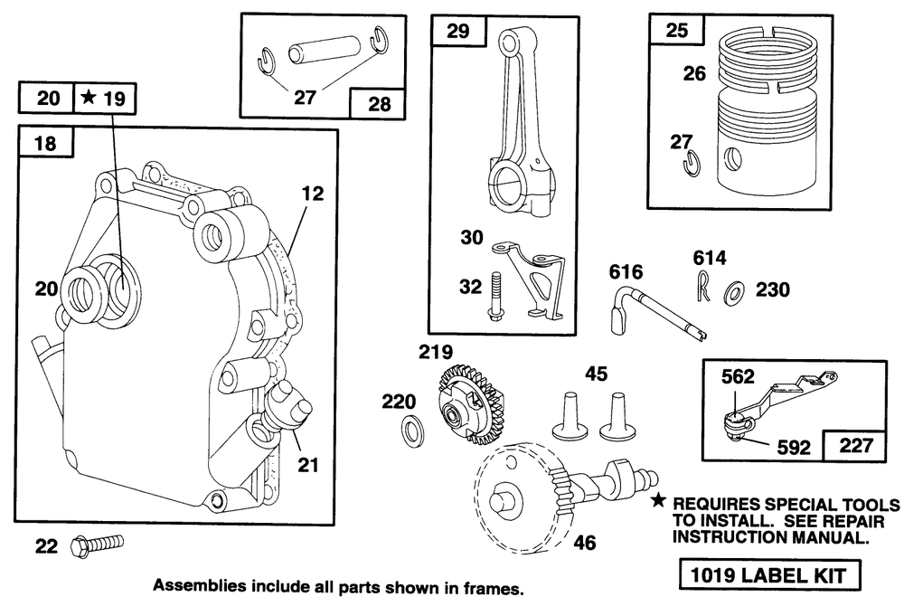 Engine Briggs & Strattonmodel 135202-0263-01 Diagram and Parts List for 62924 5900001 - 5999999 Toro Leaf Blower / Vacuum