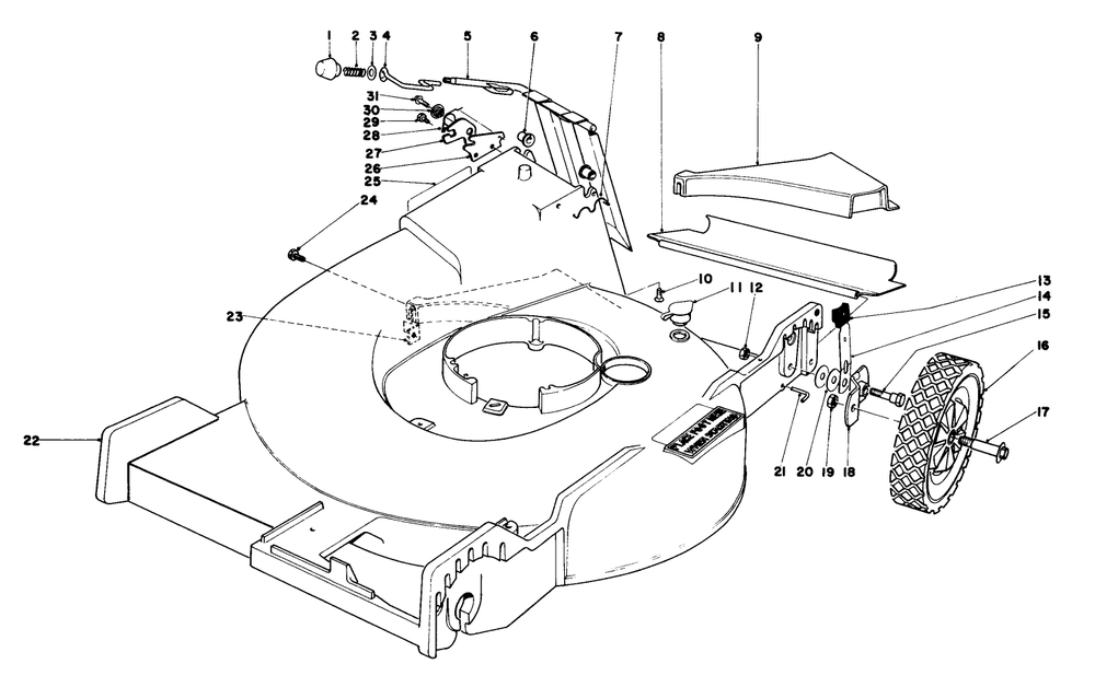 Housing Assembly Diagram and Parts List for 20765 0000001 - 0999999 Toro Lawn Mower