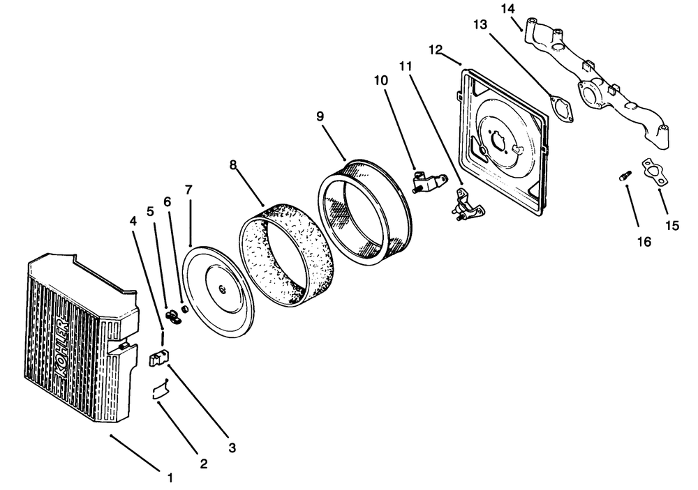 Air Intake/Filtration Diagram and Parts List for 72043 6900001 - 6999999 Toro Lawn Tractor