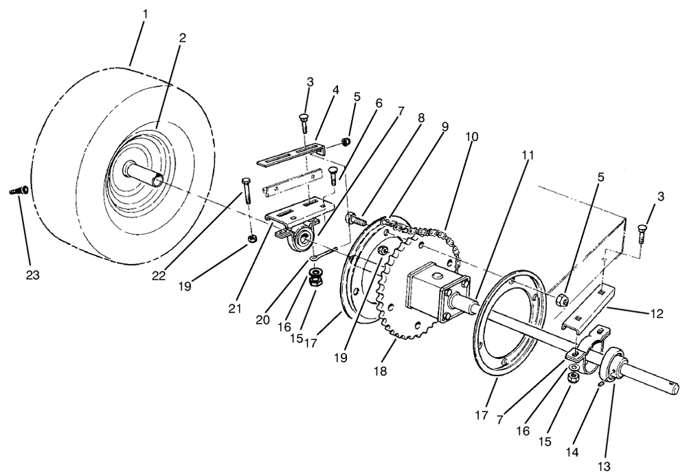 Rear Axle Assembly Diagram and Parts List for 70040 39000001 - 39999999 Toro Lawn Tractor