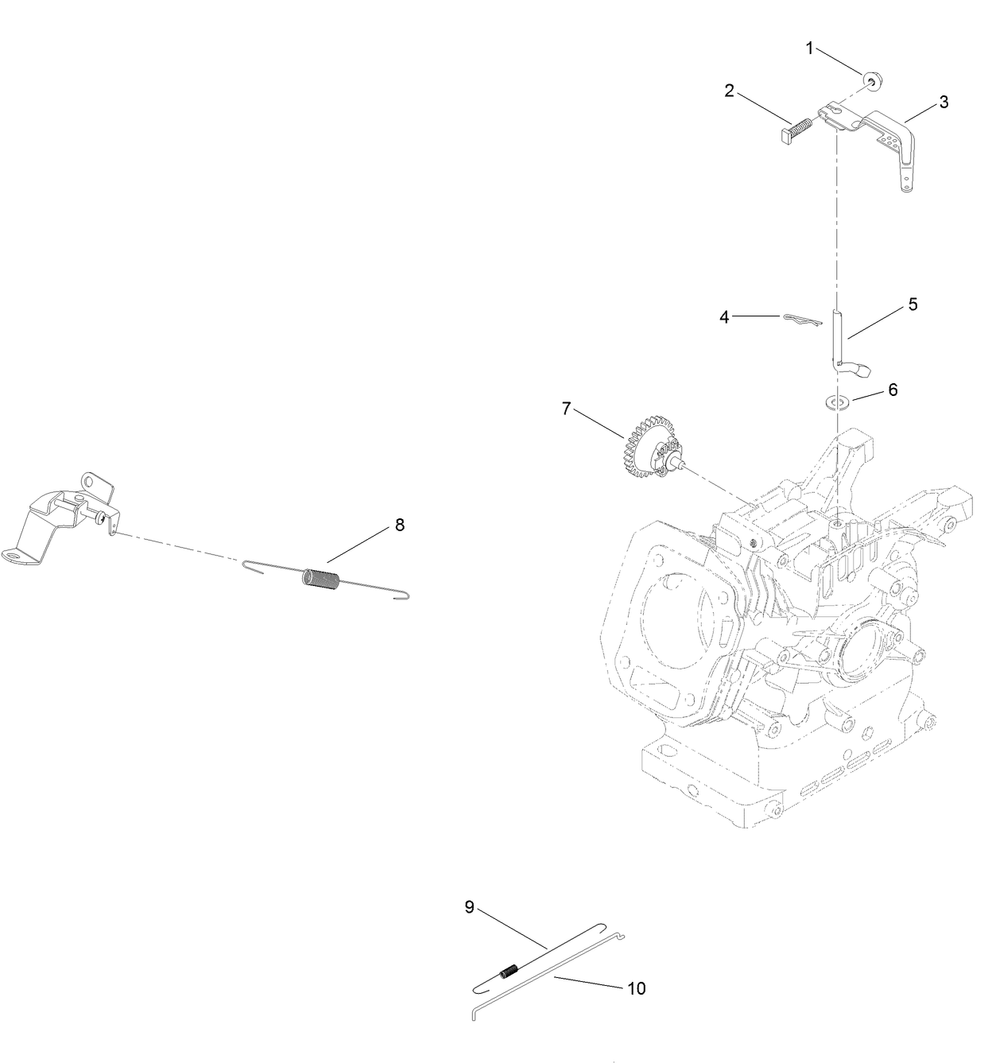 Governor Assembly Diagram and Parts List for 36002 409000000 - 412999999 Toro Snow Blower