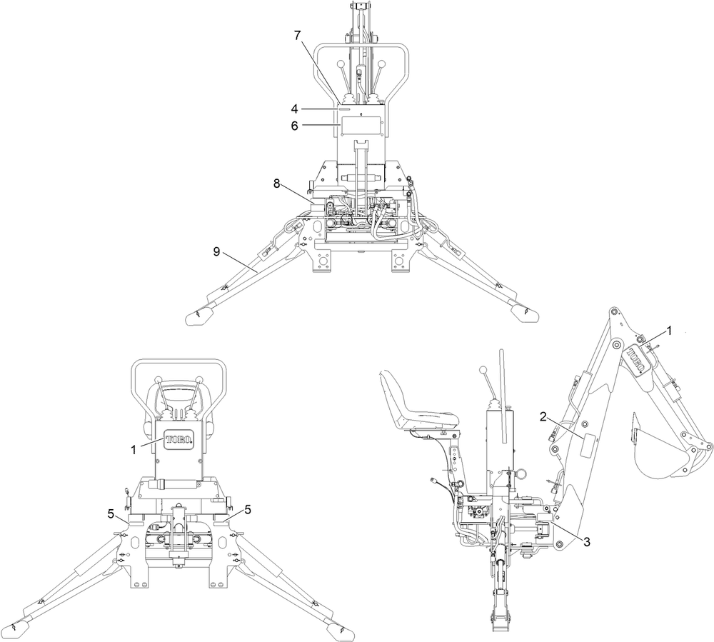 Decal Location Assembly Diagram and Parts List for 23106 321000001 - 321999999 Toro Lawn Tractor Accessories