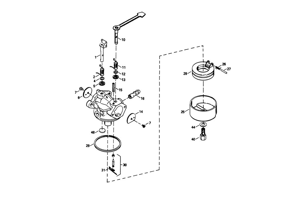 Carburetor No. 632641 Diagram and Parts List for 38171 3900001 - 3999999 Toro Snow Blower