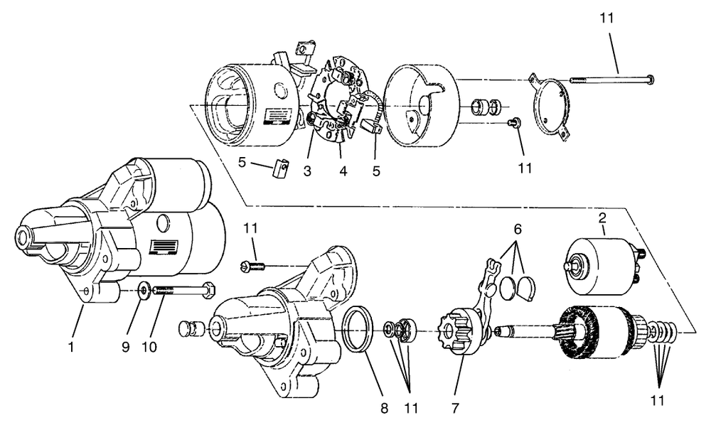 Starter Assembly Diagram and Parts List for 74101 690001 - 699999 Toro Lawn Tractor