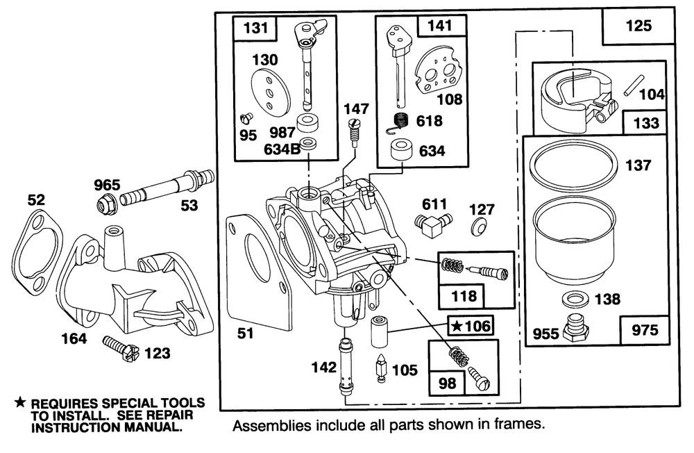 Engine Briggs & Stratton Model 28m707-0122-01 Diagram and Parts List for 71213 59000001 - 59100000 Toro Lawn Tractor