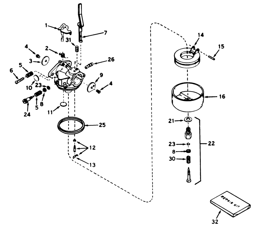 Carburetor No. 631927 (5 H.P. Snowthrower Model No. 38040) Diagram and Parts List for 38050 4000001 - 4999999 Toro Snow Blower