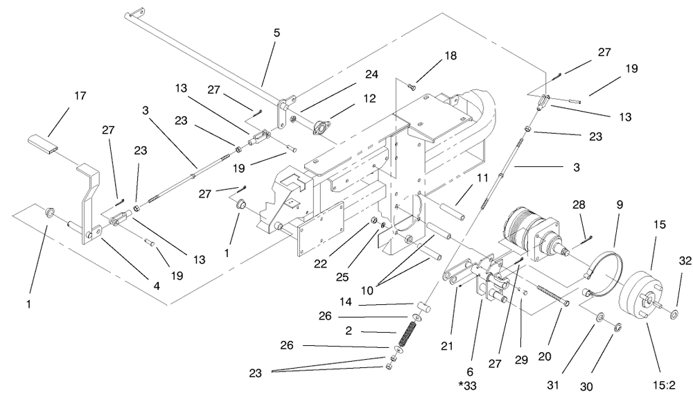 Brake And Wheel Hub Assembly Diagram and Parts List for 74212 (990001-991000)(1999) Toro Lawn Mower