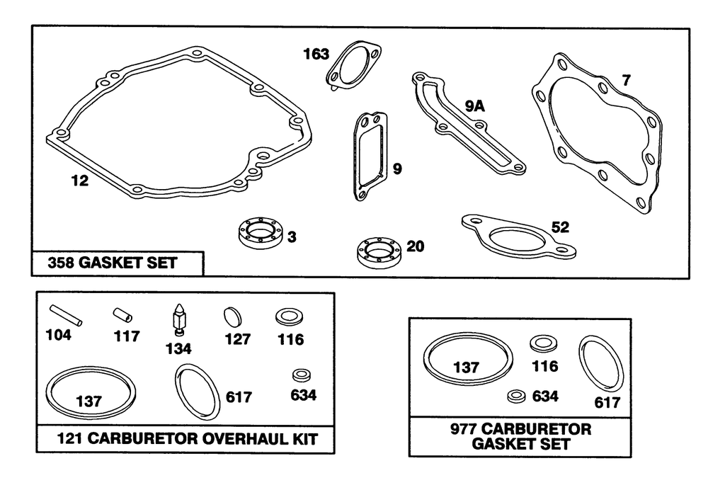Engine Briggs & Stratton Model 122702-3171-01 Diagram and Parts List for 16400 2000001 - 2999999 Toro Lawn Mower