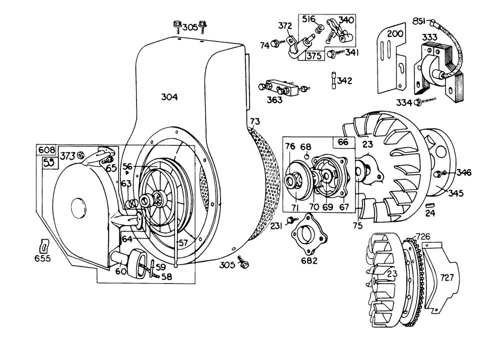 Engine Briggs & Stratton Model 190402 Type 0989-01 (Continued) Diagram and Parts List for 38150 3000001 - 3999999 Toro Snow Blower