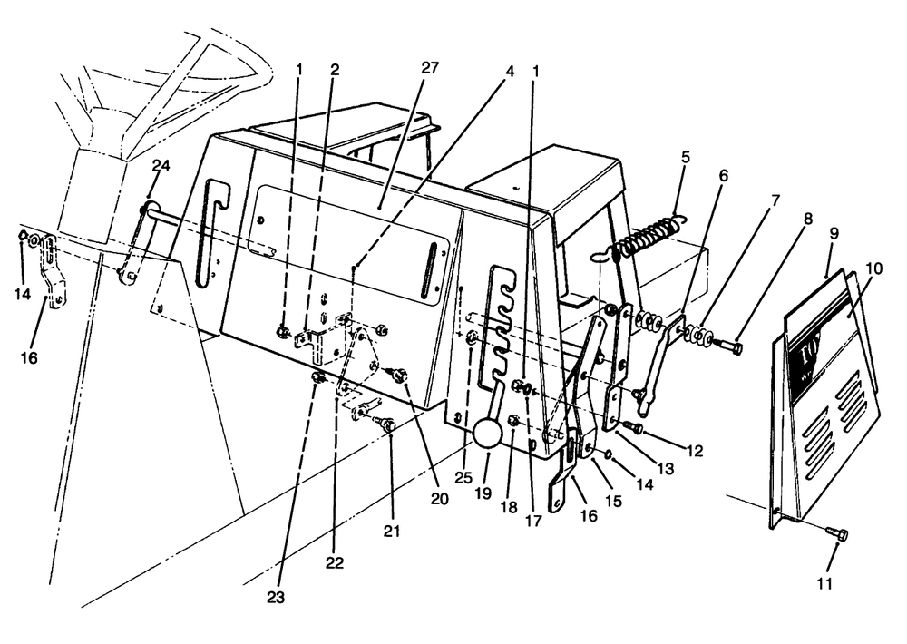 Linkage Assembly Diagram and Parts List for 70141 49000001 - 49999999 Toro Lawn Tractor