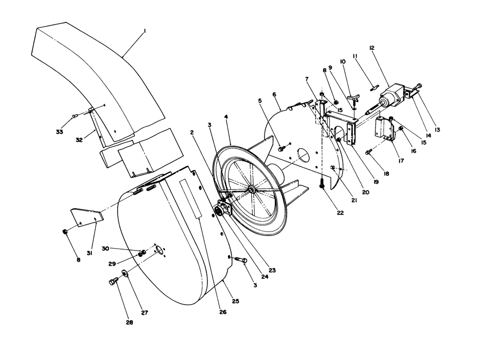 Blower Assembly Diagram and Parts List for 30751 900001 - 999999 Toro Lawn Mower
