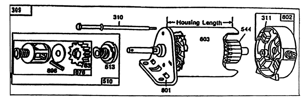 Starter-No, 257707-0124-01 Diagram and Parts List for 56190 2000001 - 2999999 Toro Lawn Tractor