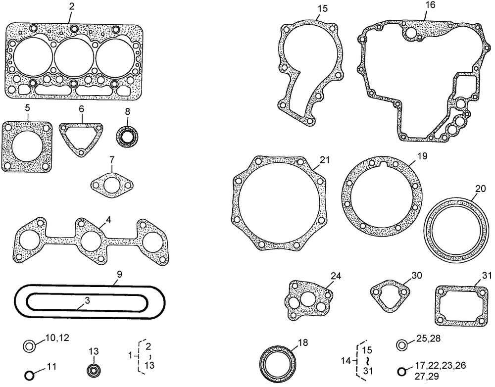 Gasket Kit Assemblies Diagram and Parts List for 74264TE (260000001-260999999)(2006) Toro Lawn Mower