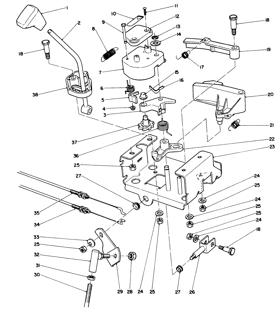 Traction Linkage Assembly Diagram and Parts List for 38565 8000001 - 8999999 Toro Snow Blower