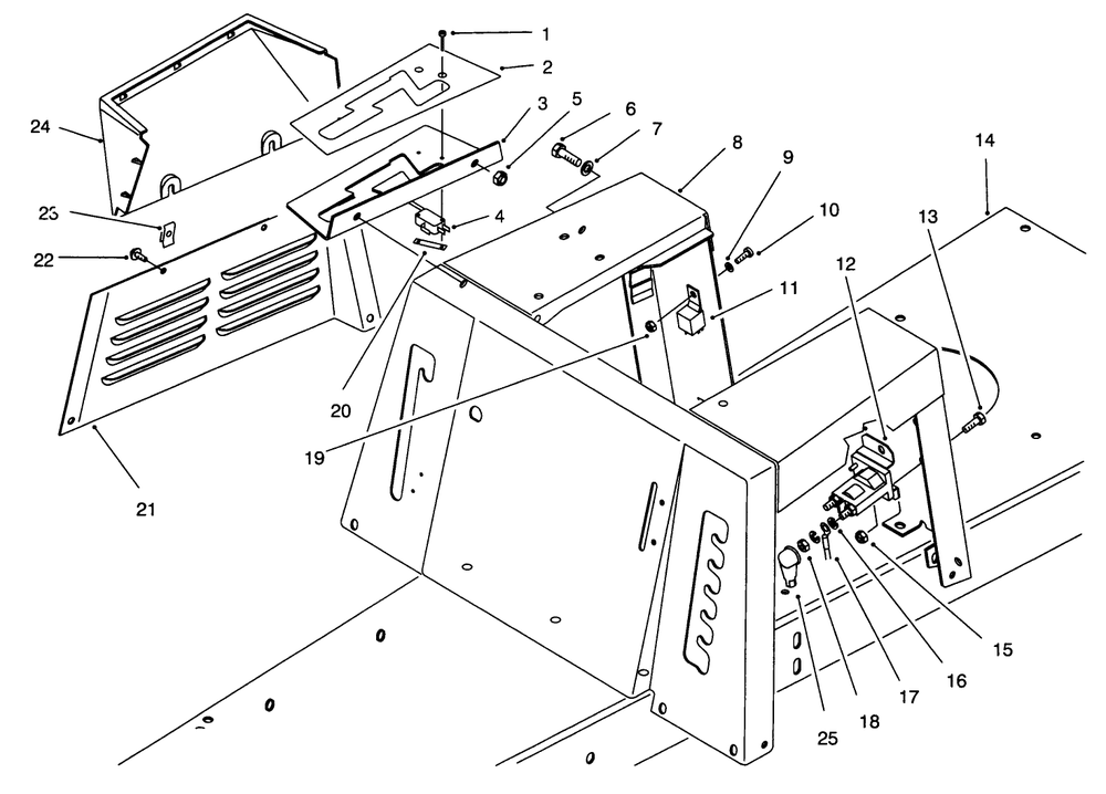 Seat Body & Side Panel Assembly Diagram and Parts List for 70131 6900001 - 6999999 Toro Lawn Tractor