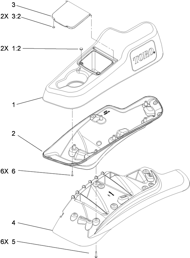 Lh Console Assembly Diagram and Parts List for 74923TE (290000001-290999999)(2009) Toro Lawn Mower