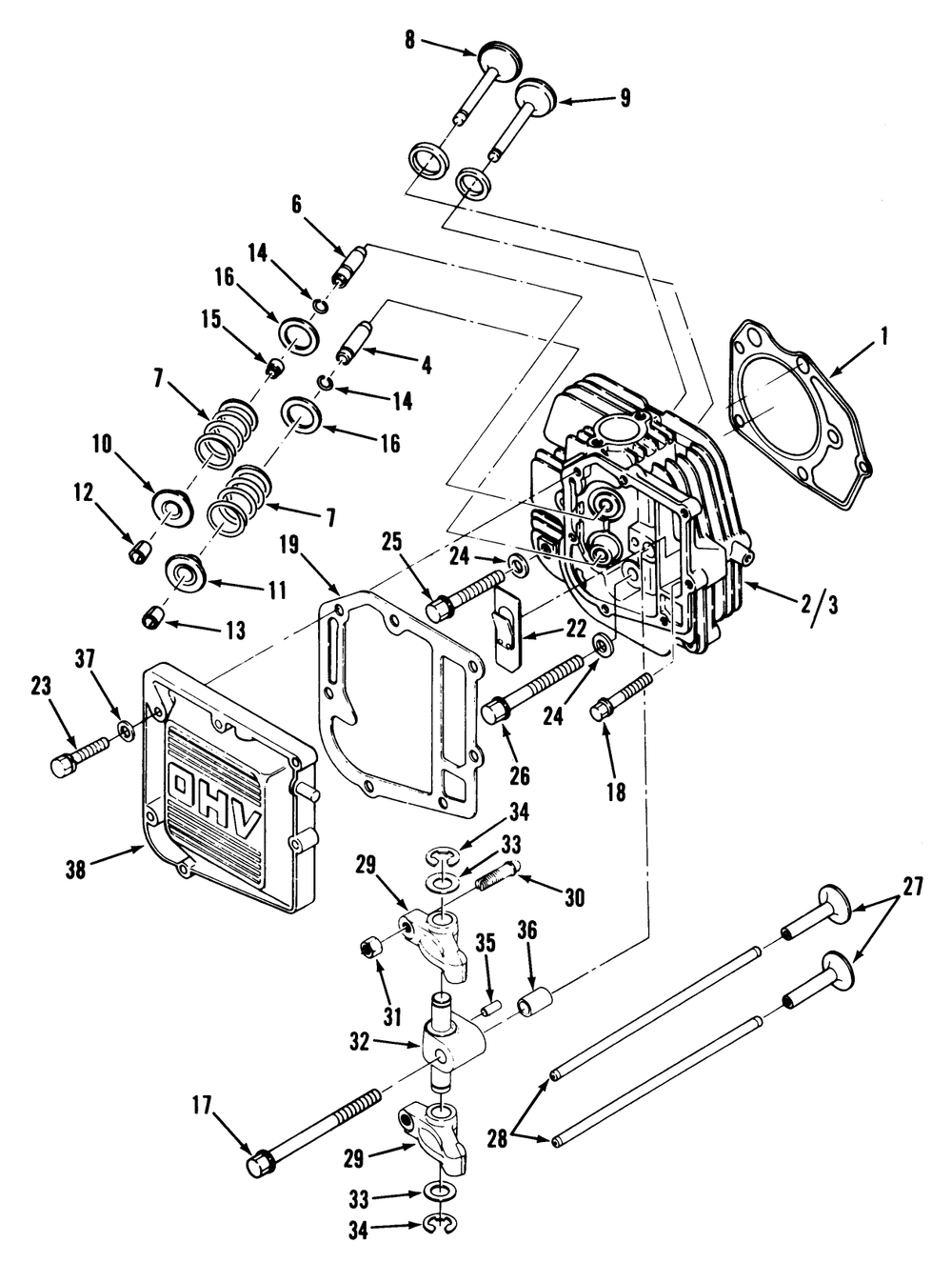 Cylinder Head And Valves-612-Z Diagram and Parts List for Y1-12OE01  Toro Lawn Tractor