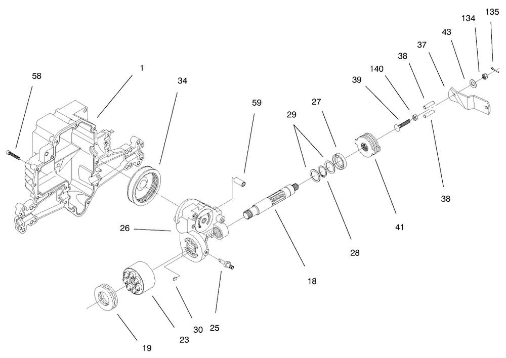Hydro Transaxle Assembly (Continued) Diagram and Parts List for 71217 7900001 - 7999999 Toro Lawn Tractor