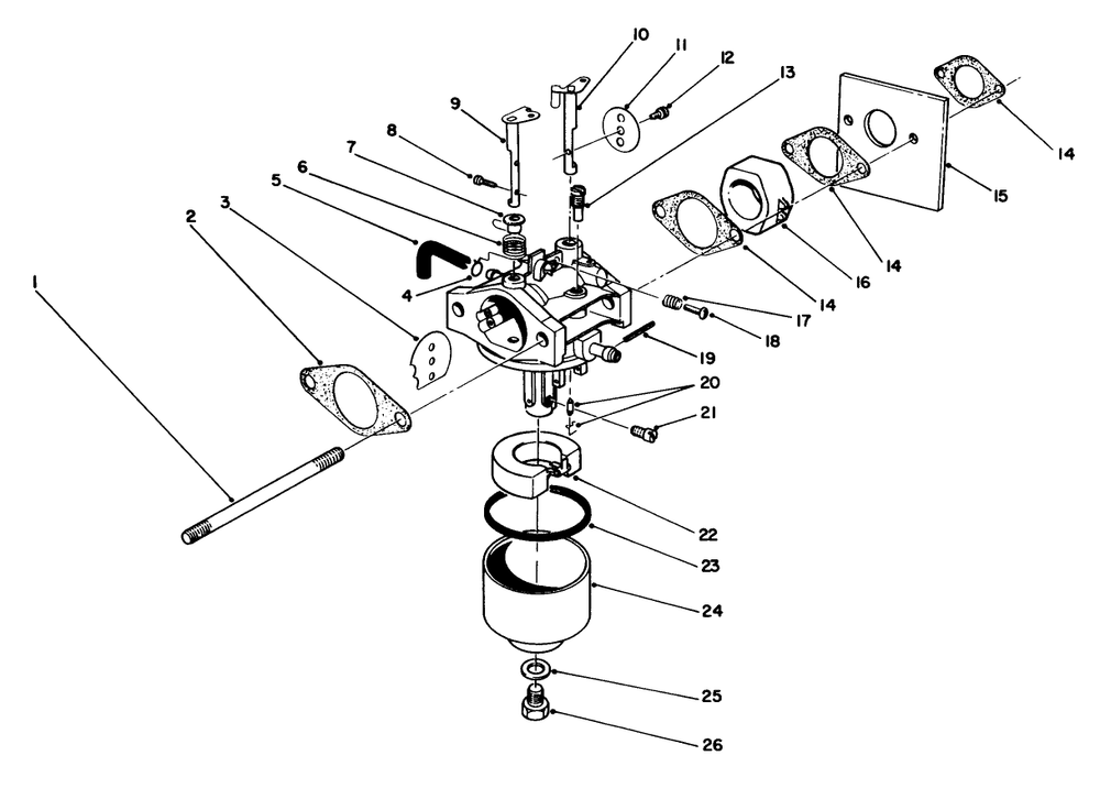 Carburetor Assembly (Model No. 47pk9-3) Diagram and Parts List for 22025 0000001 - 0999999 Toro Lawn Mower