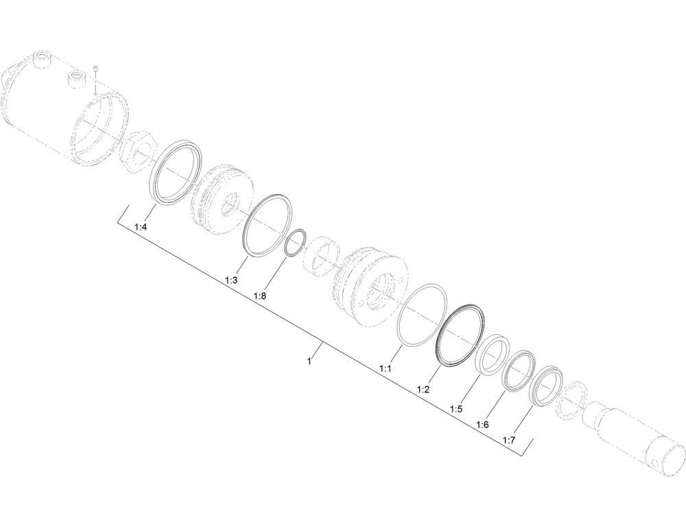Hydraulic Cylinder Assembly No. 136-6918 Diagram and Parts List for 23803 400000000 - 999999999 Toro Lawn Tractor Accessories