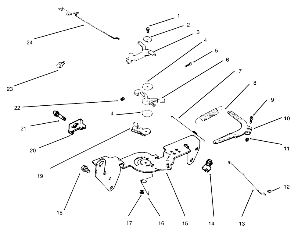 Throttle Linkage And Governor Controls Diagram and Parts List for 30610 690001 - 699999 Toro Lawn Tractor