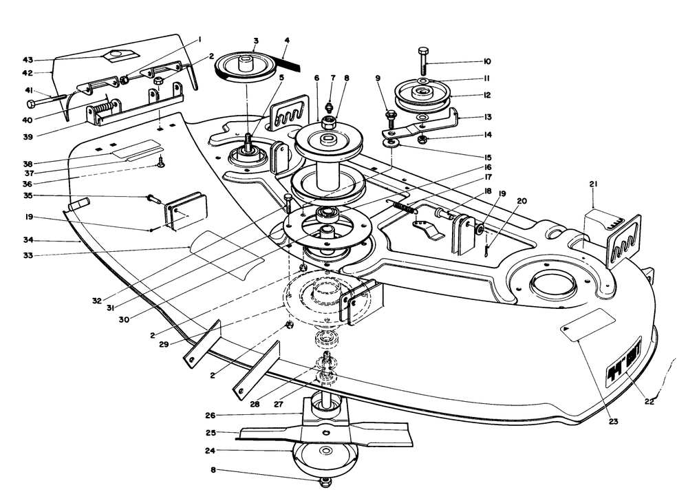 44" Cutting Deck Model No. 57358 Diagram and Parts List for 57358 6000001 - 6999999 Toro Lawn Mower