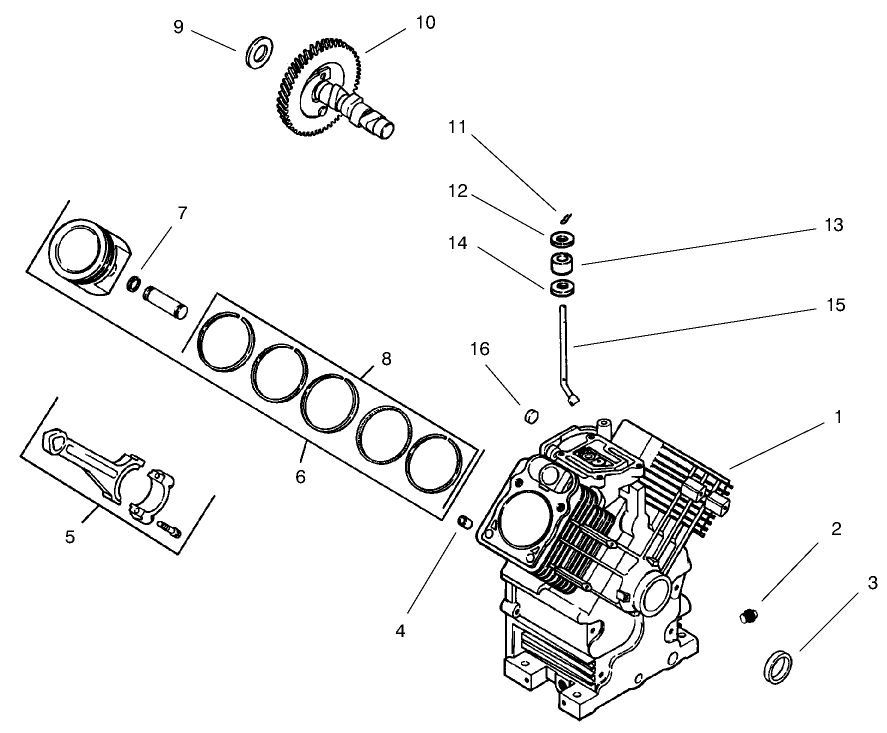 Group 2-Crankcase (Model 73471 Only) Diagram and Parts List for 73471 9900001 - 9999999 Toro Lawn Tractor