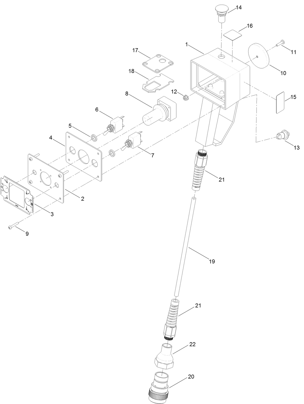 Travel Pendant Assembly No. 125-1629 Diagram and Parts List for 23823W 316000001 - 316999999 Toro Lawn Tractor Accessories