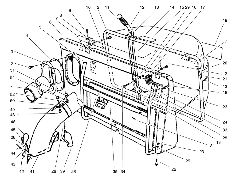Easy-Empty Grass Catcher Diagram and Parts List for 79096 9900001 - 9999999 Toro Lawn Tractor Accessories