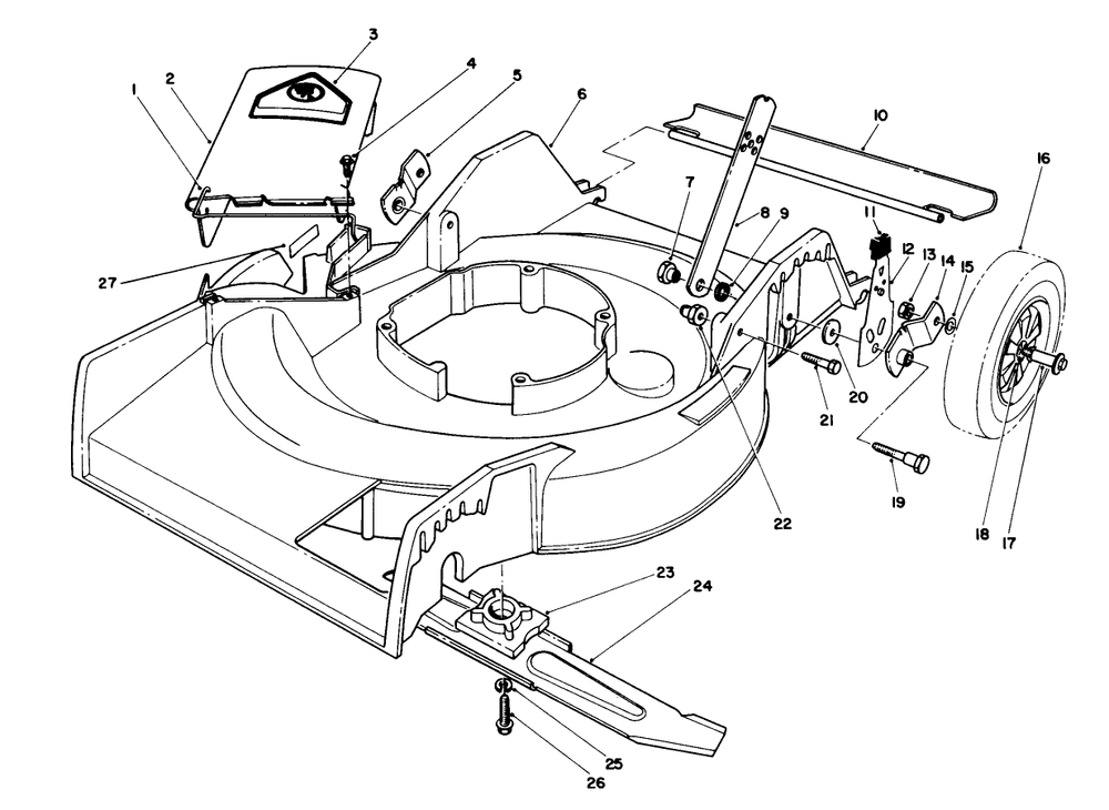 Housing Assembly Diagram and Parts List for 16785 9000001 - 9999999 Toro Lawn Mower