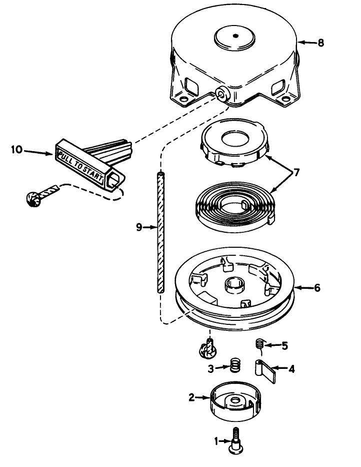 Shroud & Rewind Starter No. 590537 Engine Tecumseh Model No. Ah520 Type 1602, 1602a And 1602b Diagram and Parts List for 38232 3000001 - 3999999 Toro Snow Blower