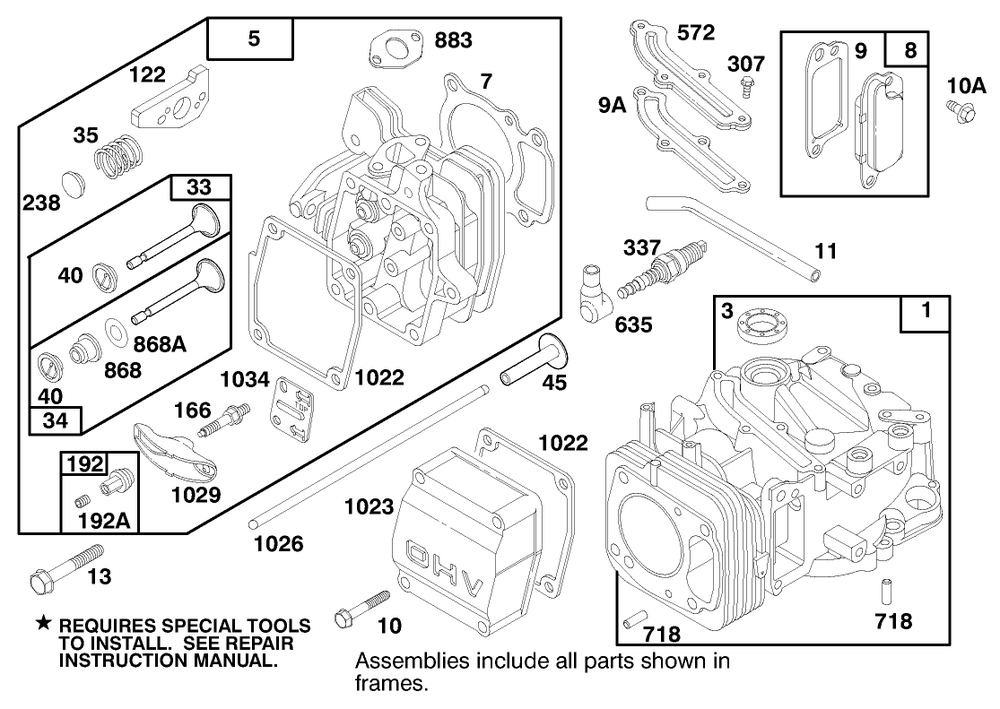Engine Gts 150 Diagram and Parts List for 22141 790000001 - 799999999 Toro Lawn Mower