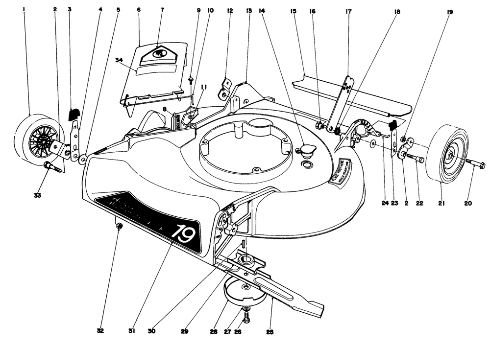 Housing Assembly Diagram and Parts List for 16300 0000001 - 0999999 Toro Lawn Mower
