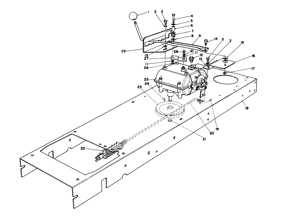 Transmission Linkage Assembly Diagram and Parts List for 56155 7000001 - 7999999 Toro Lawn Tractor