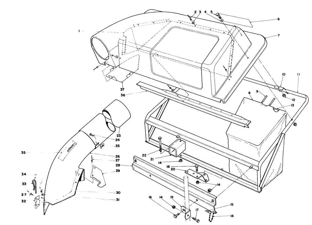 Twin Bagger Grass Catcher Model No. 59122 (Optional) Diagram and Parts List for 56155 5000001 - 5999999 Toro Lawn Tractor
