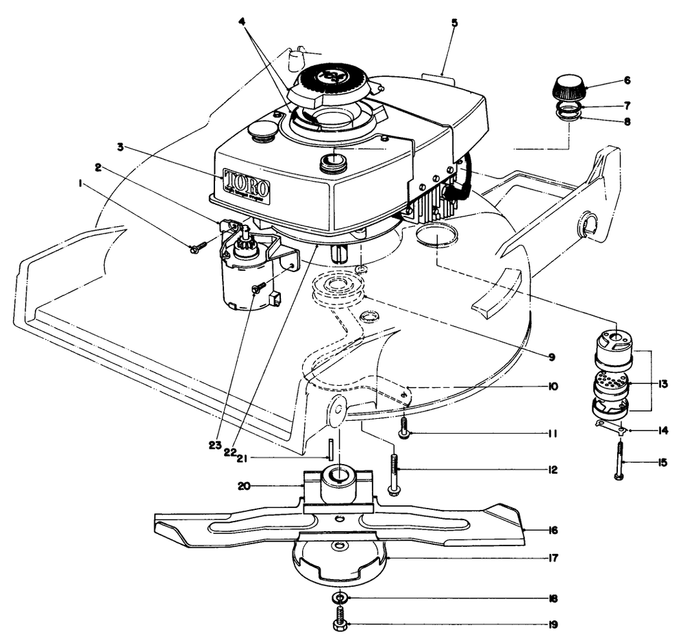 Engine Assembly Diagram and Parts List for 20715 0000001 - 0999999 Toro Lawn Mower
