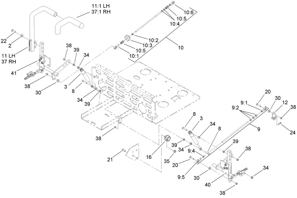 Steering Control Assembly Diagram and Parts List for 74237CP (270000001-270999999)(2007) Toro Lawn Mower