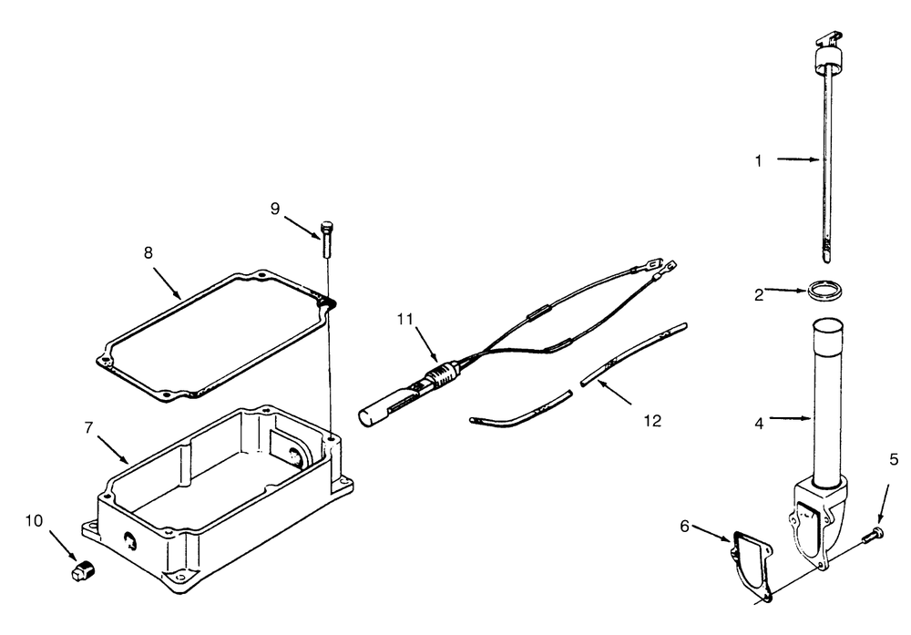 Oil Pan And Dipstick Diagram and Parts List for 73362 6900001 - 6999999 Toro Lawn Tractor