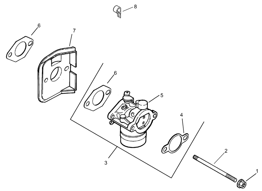 Fuel System Assembly Diagram and Parts List for 30299TE (230000001-230999999)(2003) Toro Lawn Mower