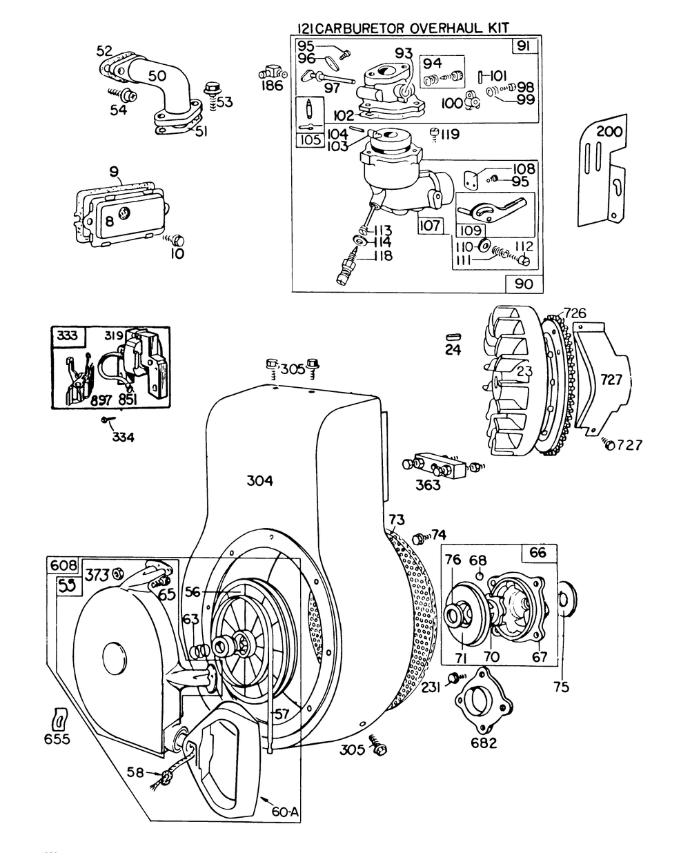 Engine Briggs & Stratton Model No. 190402-272041 (Continued) Diagram and Parts List for 38150 5000001 - 5999999 Toro Snow Blower