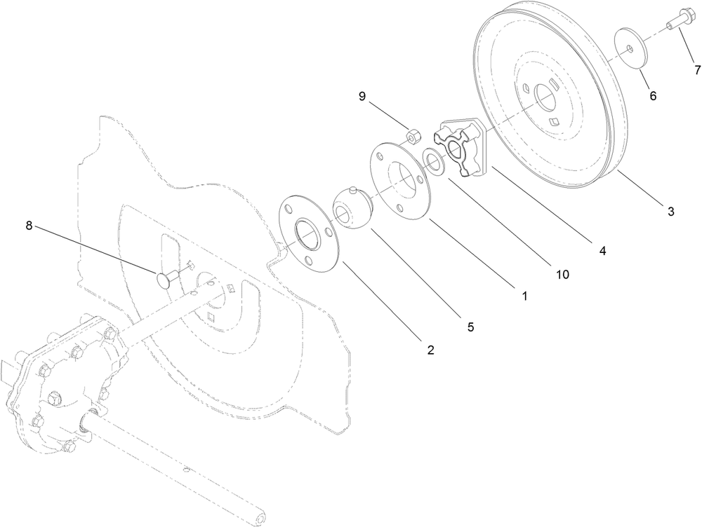 Impeller Assembly Diagram and Parts List for 31875 413000000 - 414119399 Toro Snow Blower