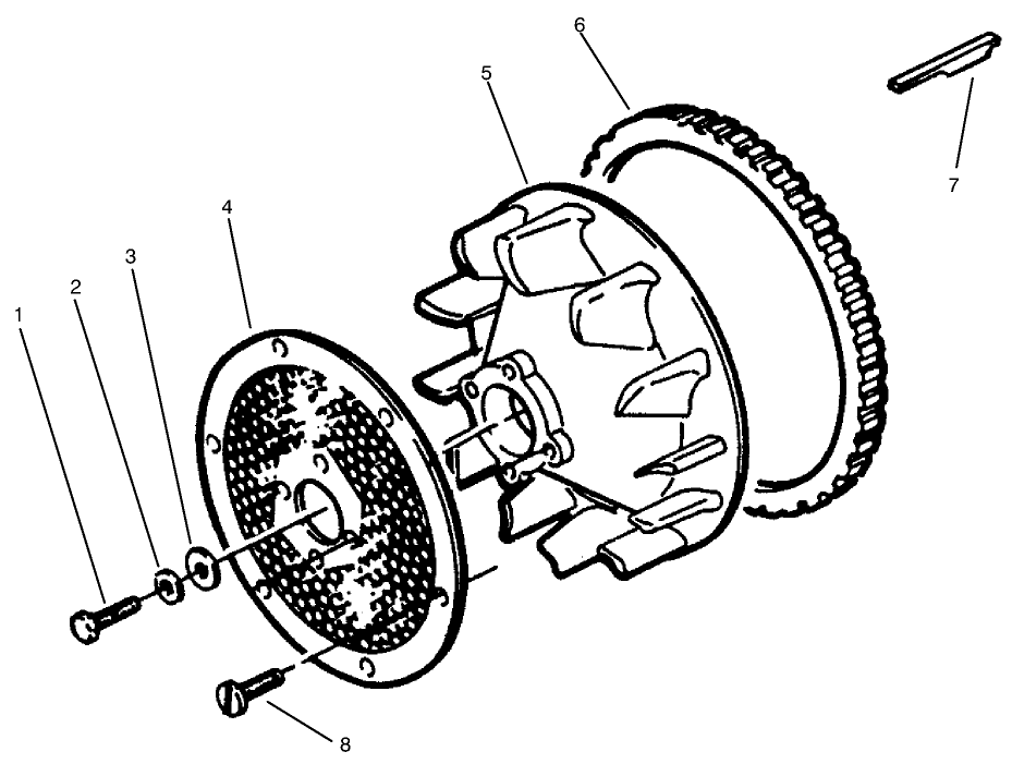 Flywheel Diagram and Parts List for 73502 7900001 - 7999999 Toro Lawn Tractor