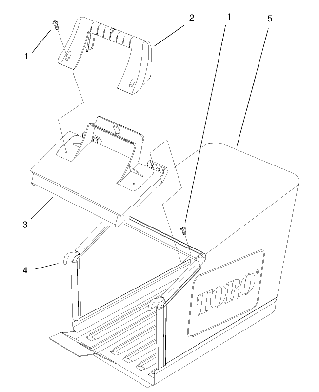 Bag And Components Assembly Diagram and Parts List for 20804 7900001 - 7999999 Toro Lawn Mower