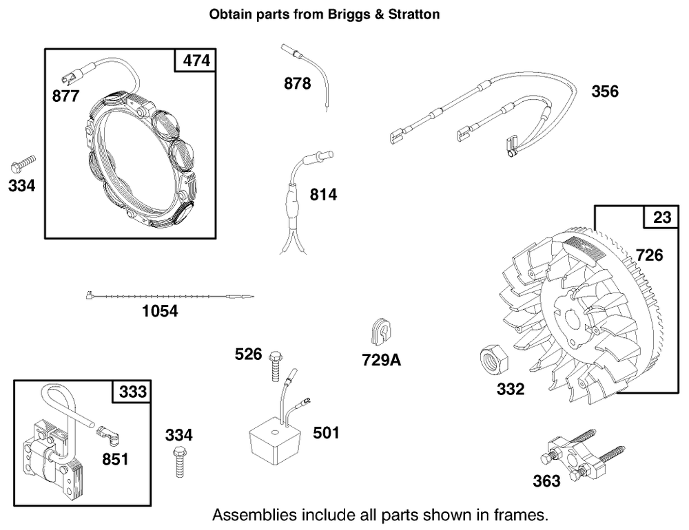Engine Briggs & Stratton Model 303776-1188-A1 Diagram and Parts List for 30182 990001 - 999999 Toro Lawn Tractor Accessories