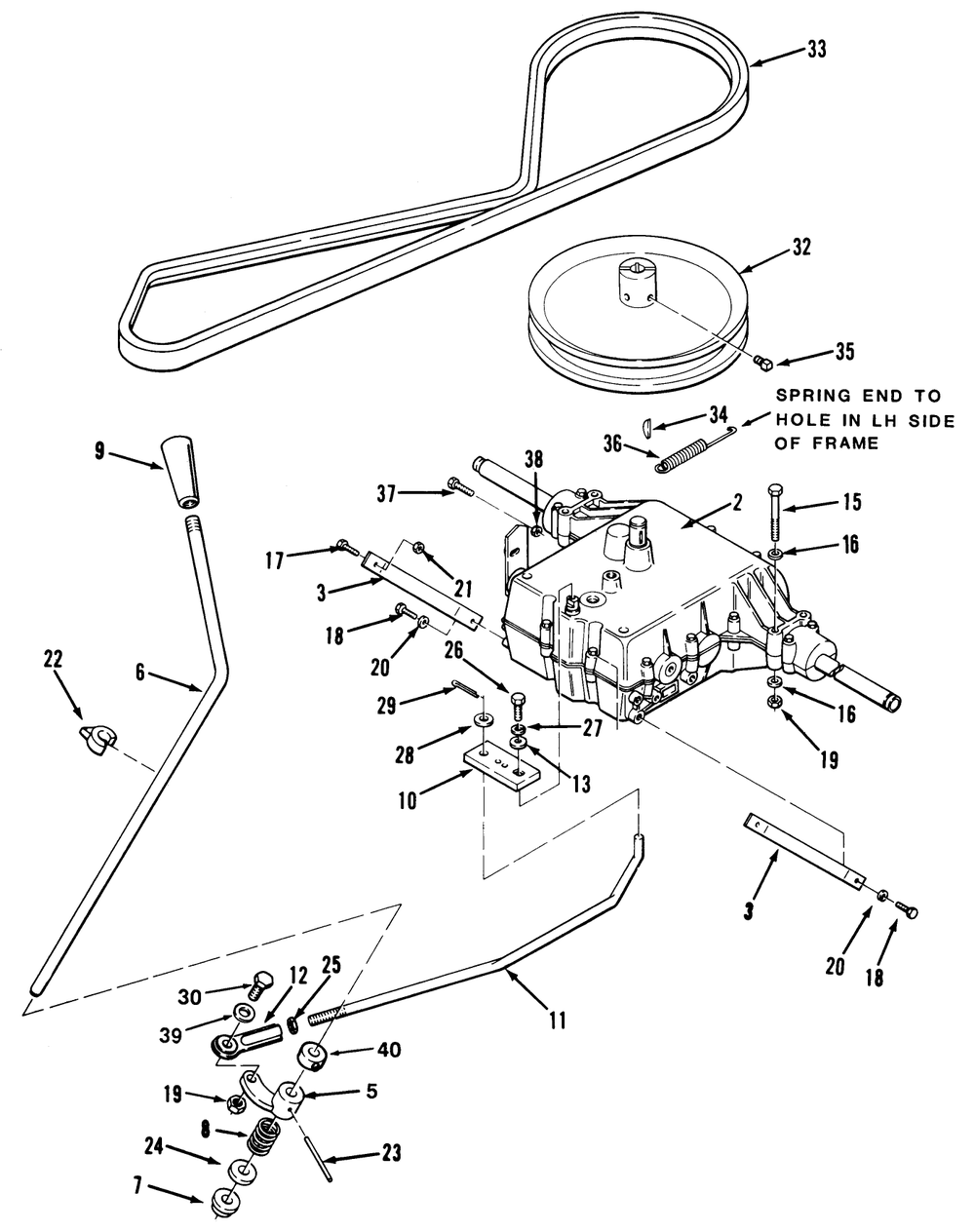 Transmission Assembly (212-5) Diagram and Parts List for R2-12O501 1000001 - 1999999 Toro Lawn Tractor