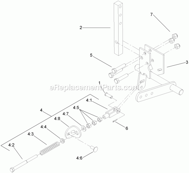 Lh Motion Control Assembly No. 109-3906 Diagram and Parts List for 74282 280000001-280999999 Toro Lawn Mower