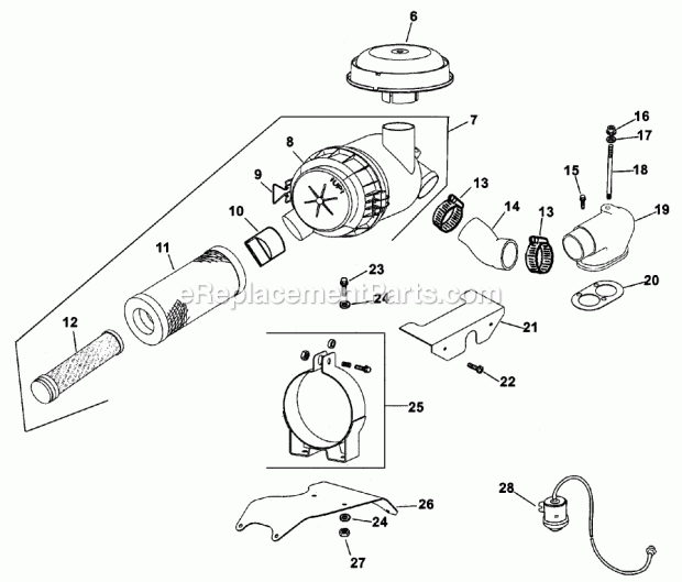 Group 10-Air Intake/Filtration (Ch26s 78511 K Diagram and Parts List for 74218 200000001-200999999 Toro Lawn Mower