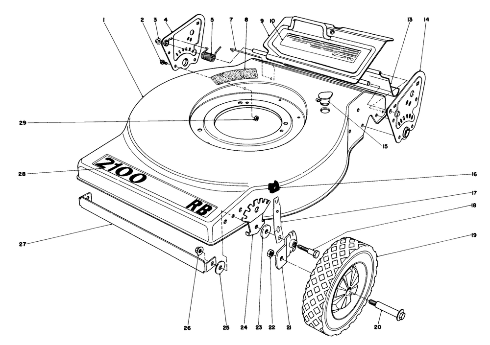 Mower Housing (Model No. 16940) Diagram and Parts List for 16930 0000001 - 0999999 Toro Lawn Mower