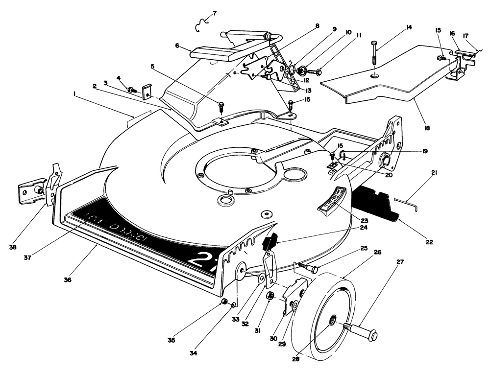 Housing Assembly Diagram and Parts List for 20622 6000001 - 6999999 Toro Lawn Mower