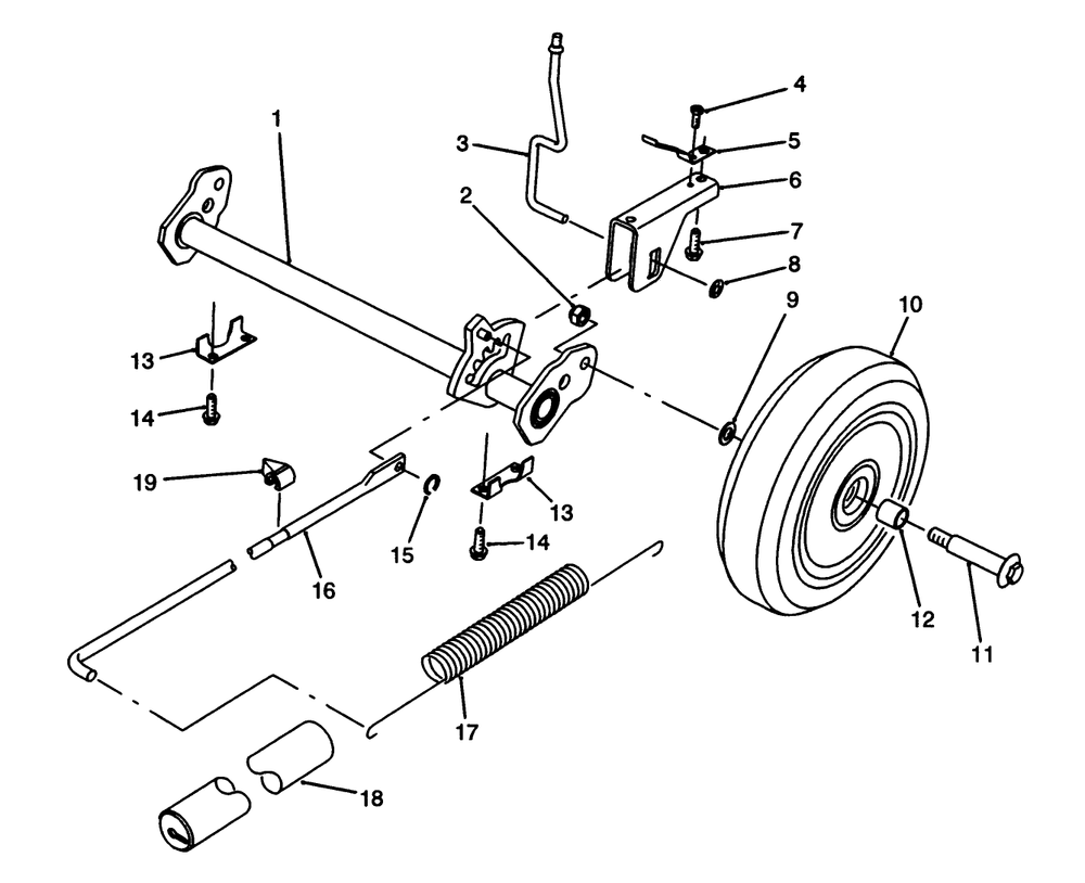 H.P. Rear Axle Assembly Diagram and Parts List for 20912B 39000001 - 39999999 Toro Lawn Mower